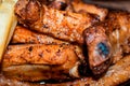 Appetizing delicious pork ribs with potatoes coarsely