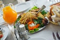 Appetizing dish on a plate. restaurant food and drink