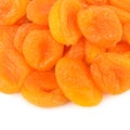 Appetizing dried apricots isolated on white