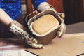 Appetizing fresh loaf of bread in form of baking bread Royalty Free Stock Photo