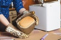 Appetizing fresh loaf of bread in form of baking bread Royalty Free Stock Photo