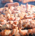 Appetizing fresh meat shish kebab (shashlik) Royalty Free Stock Photo