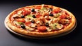 Appetizing fresh Pizza with. Fresh homemade pizza. Created with Generative AI