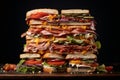 Appetizing Fresh sandwiches. Generate Ai