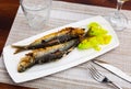 Appetizing fried sardines