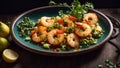 Appetizing fried shrimp, crispy prepared food cooking delicious gourmet snack appetite