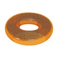 Appetizing glazed ring-shaped roll bun covered with poppy isolated