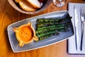 Asparagus dish with Romesco sauce