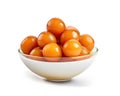 Appetizing gulab jamun balls with sweet syrup on a white background, Generative AI
