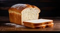 Appetizing harmony: white bread against the background of pure freshness