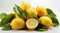 Appetizing lemon in 3D. Isolated on transparent design background.