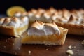 Appetizing Lemon Meringue Pie on a plate. Generative AI