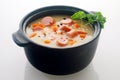 Appetizing Main Course Soup Dish on Black Pot Royalty Free Stock Photo