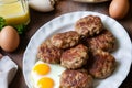 Appetizing meat cutlets. Generate AI