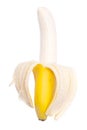Appetizing peeled ripe banana isolated on a white background Royalty Free Stock Photo