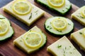 Appetizing pieces of asparagus tart with light yellow filling with greens