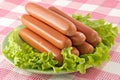 Appetizing pork sausages Royalty Free Stock Photo