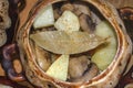 Appetizing potatoes with mushrooms
