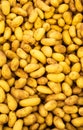 Crate of potatoes close-up on a market stall Royalty Free Stock Photo