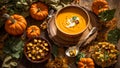Appetizing pumpkin cream soup the kitchen fresh healthy meal vegan
