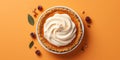 Appetizing pumpkin pie. Pie close-up. The theme of cooking and autumn. Generative AI