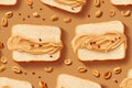 Appetizing Sandwich peanut butter background. Generate Ai Royalty Free Stock Photo