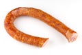 Appetizing sausage on a white background
