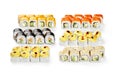 Appetizing set of rolls for Japanese style family dinner Royalty Free Stock Photo