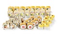 Appetizing set of sushi rolls for friendly Japanese style party Royalty Free Stock Photo