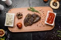 Steak Ribeye. View from above Royalty Free Stock Photo