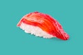 appetizing sushi with smoked salmon on a green background for a food delivery site 4