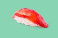 appetizing sushi with smoked salmon on a green background for a food delivery site 3