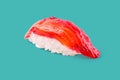 appetizing sushi with smoked salmon on a green background for a food delivery site 2