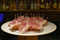 Appetizing tapas in a Barcelona restaurant