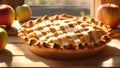 Appetizing traditional apple pie, delicious background holiday homemade autumn dessert