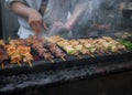 Appetizing Yakitori, Grilled chicken skewers in Tokyo, Japan. Royalty Free Stock Photo