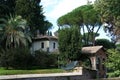 Appian Way in Rome, Italy and beautiful villas