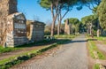 The Appian Way Appia Antica in Rome. Royalty Free Stock Photo