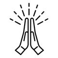 Applauding hands icon, outline style Royalty Free Stock Photo