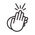 Applause / audience clapping hands line art icon for apps or website