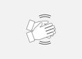 Applause, clap hands, ovation icon. Vector illustration, flat design.