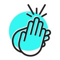 Applause / clapping hand flat icon for apps or website