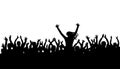 Applause crowd silhouette, cheerful people. Concert, party. Funny cheering, isolated vector.