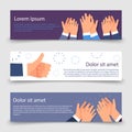 Applause flat banners template with clapping hands