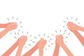 Applause of group of people. Hands clap. Congratulations, cheering, thanksgiving, thanks. Vector illustration