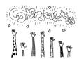 Applause hand draw on white background with congratulation text Royalty Free Stock Photo