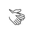 Applause hands gesture line icon
