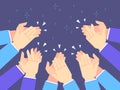 Applause hands. Hand claps, applauding congratulations and success clapping vector illustration