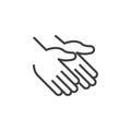 Applause hands line icon