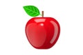 Red apple illustration with a glossy, smooth texture Royalty Free Stock Photo
